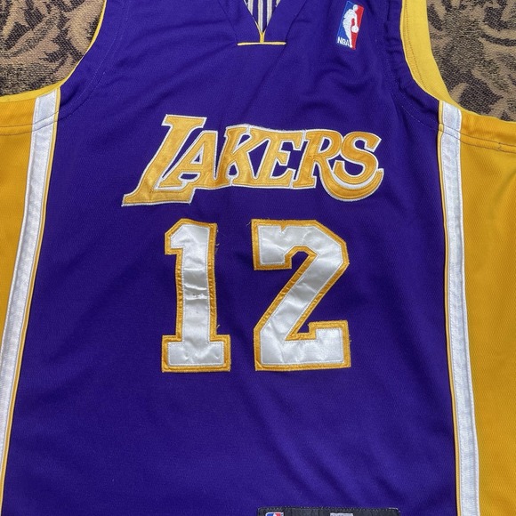 Adidas NBA Los Angeles LA Lakers Shannon Brown #12 Jersey Mens Size 44 Purple - Picture 3 of 11